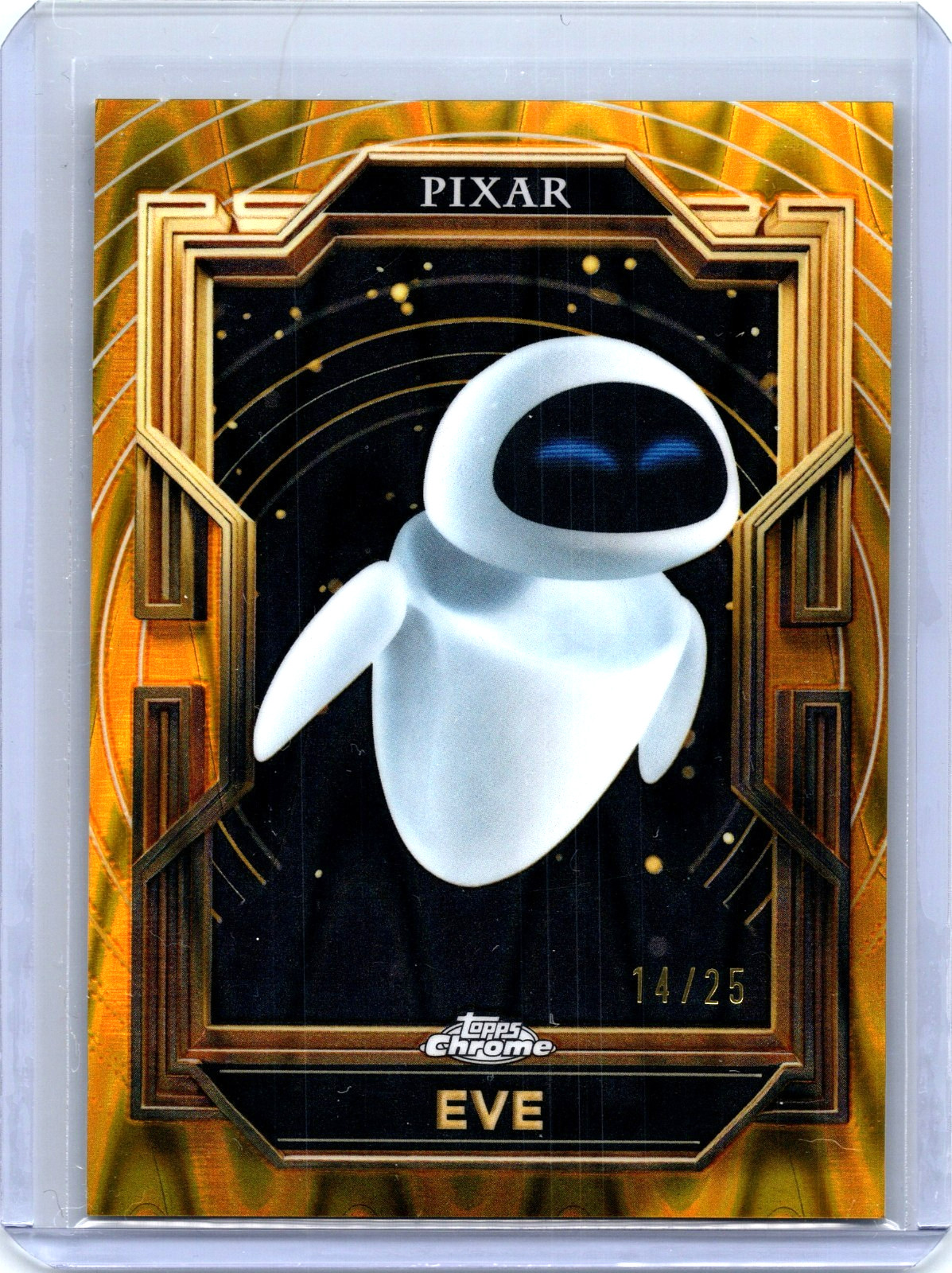2025 Topps Pixar Gold #46 EVE Gold RayWave Refractor /25 WALL-E