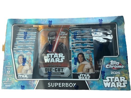 Topps Chrome Star Wars Super Box 2025 Costco Exclusive Trading Cards – Sealed!