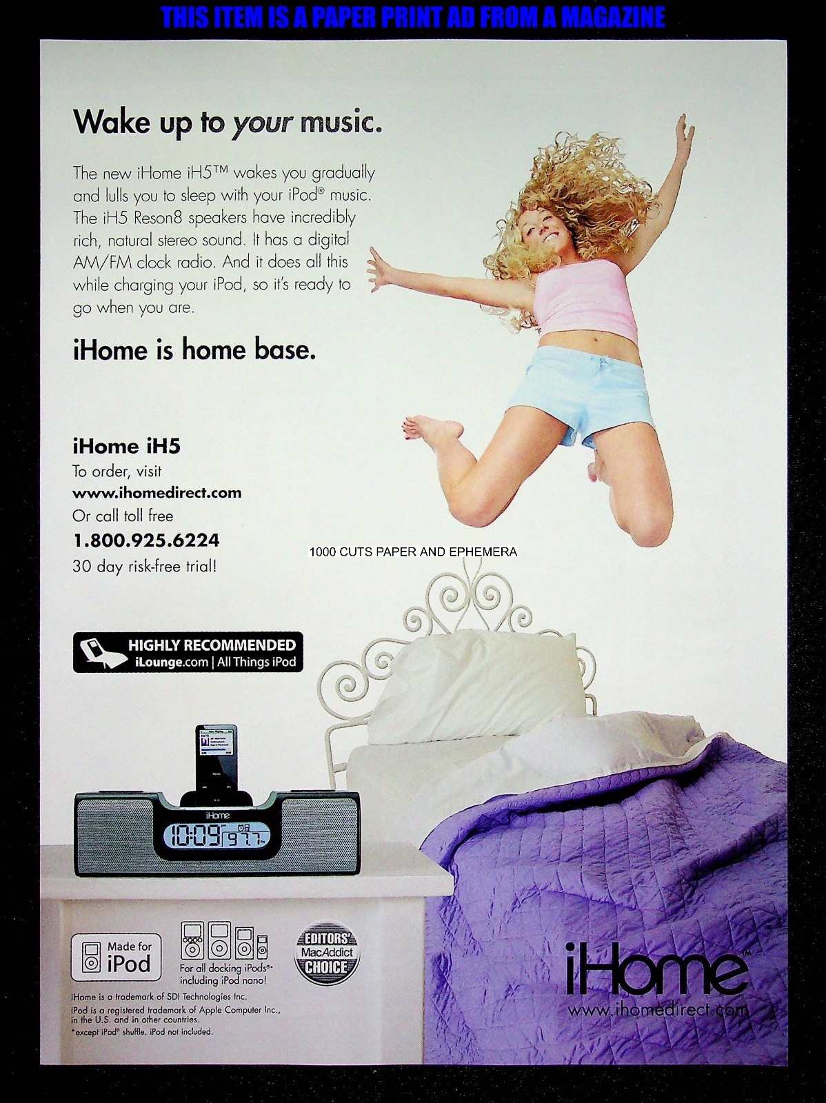 iHome iPod Radio Dock 2006 Trade Print Magazine Ad Poster ADVERT
