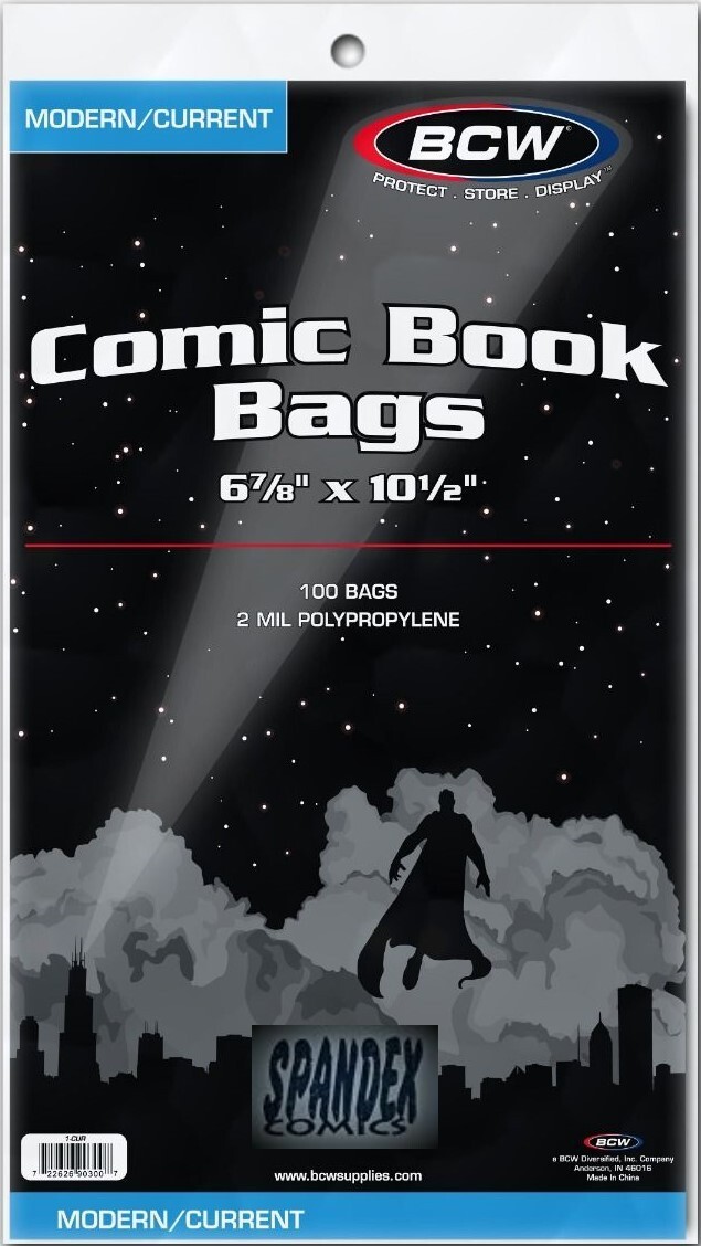 200 – BCW Current Modern 2-Mil Polypropylene Comic Bags 6 ⅞” X 10 ½” Acid Free