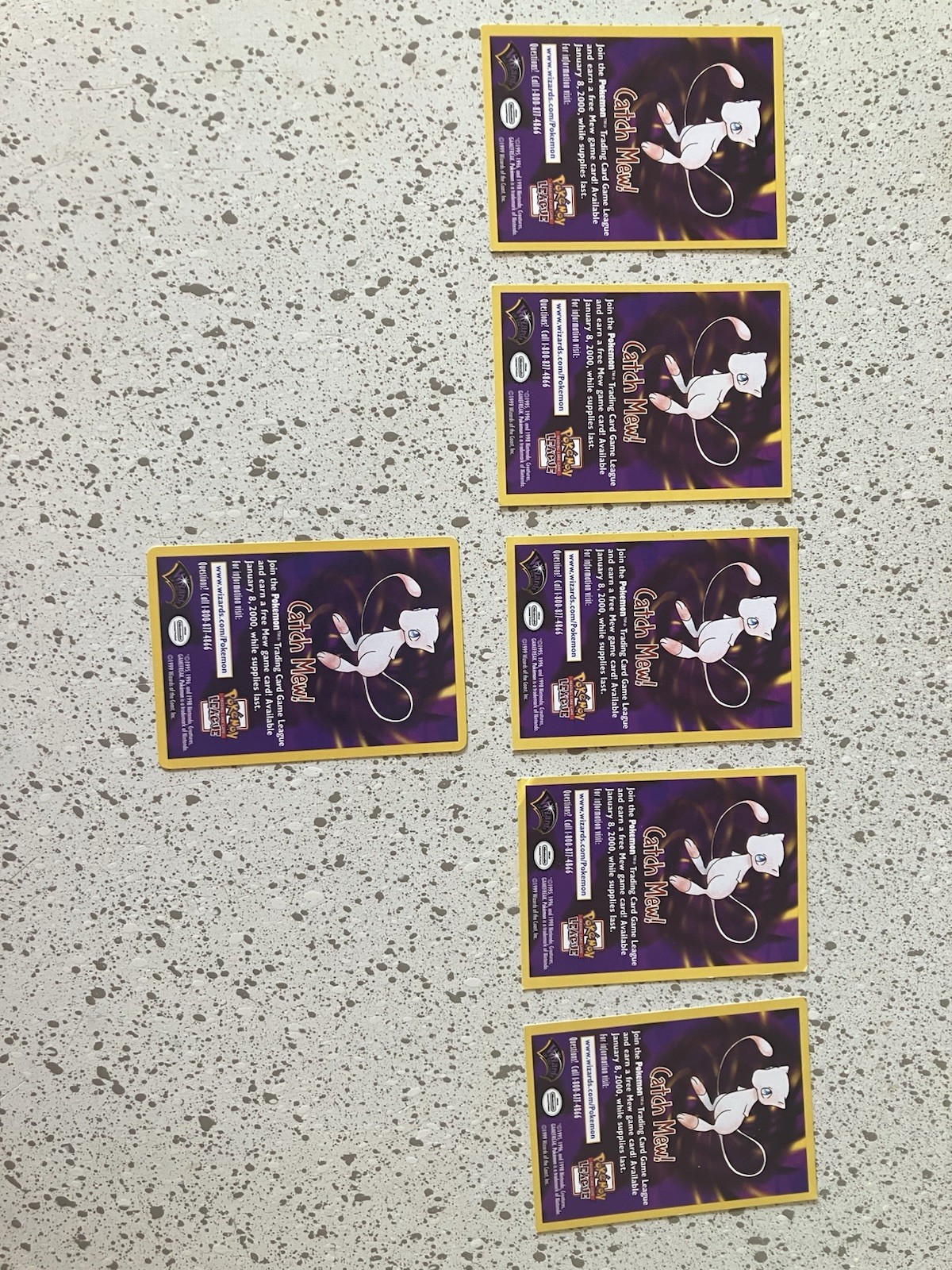 Pokémon Trading Card Game League Catch Mew! Mew Promo Card Lot 6 Wizards 1999