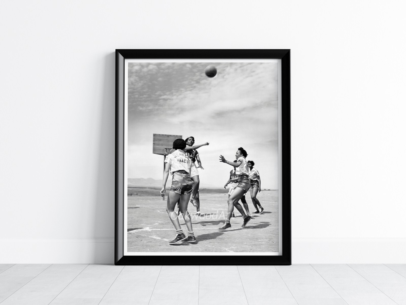 WWII Women’s’ Army Basketball Team – Black Americans – Vintage Photo Reprint