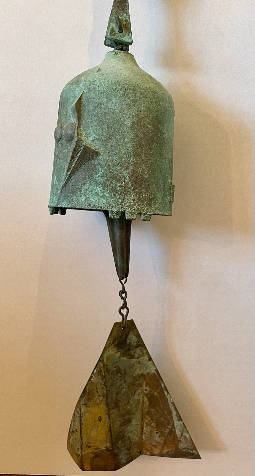 Vintage Paolo Soleri Arcosanti Brutalist Bronze Wind Bell Chime Great Patina MCM
