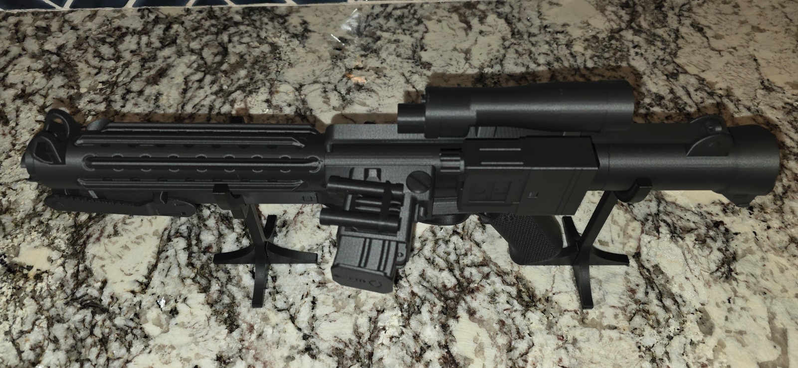 27″ BLACK Stormtrooper E-11 Blaster Rifle with Fold Out Stock | 3D Printed