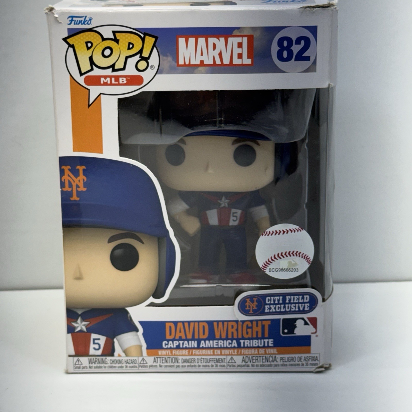 Funko Pop MLB Marvel #82 David Wright Captain America Citi Field Exclusive Mets