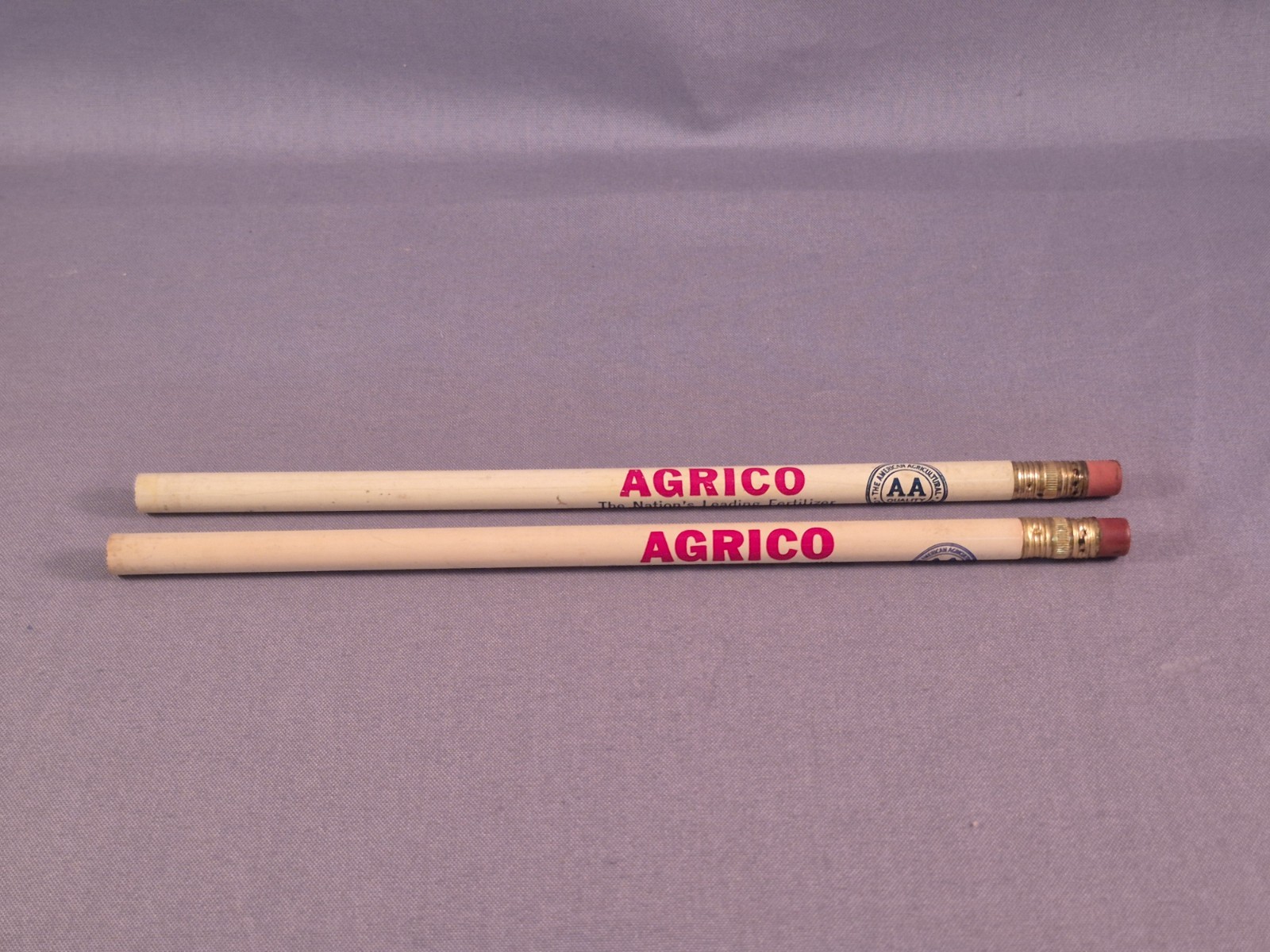 Two Vintage Pencils Agrico Fertilizer Agriculture Saginaw MI Advertisement White