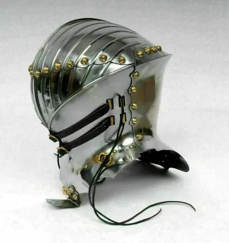 Medieval Jousting 18 Gauge Steel Knight Fighting Armor Helmet Costume gift item