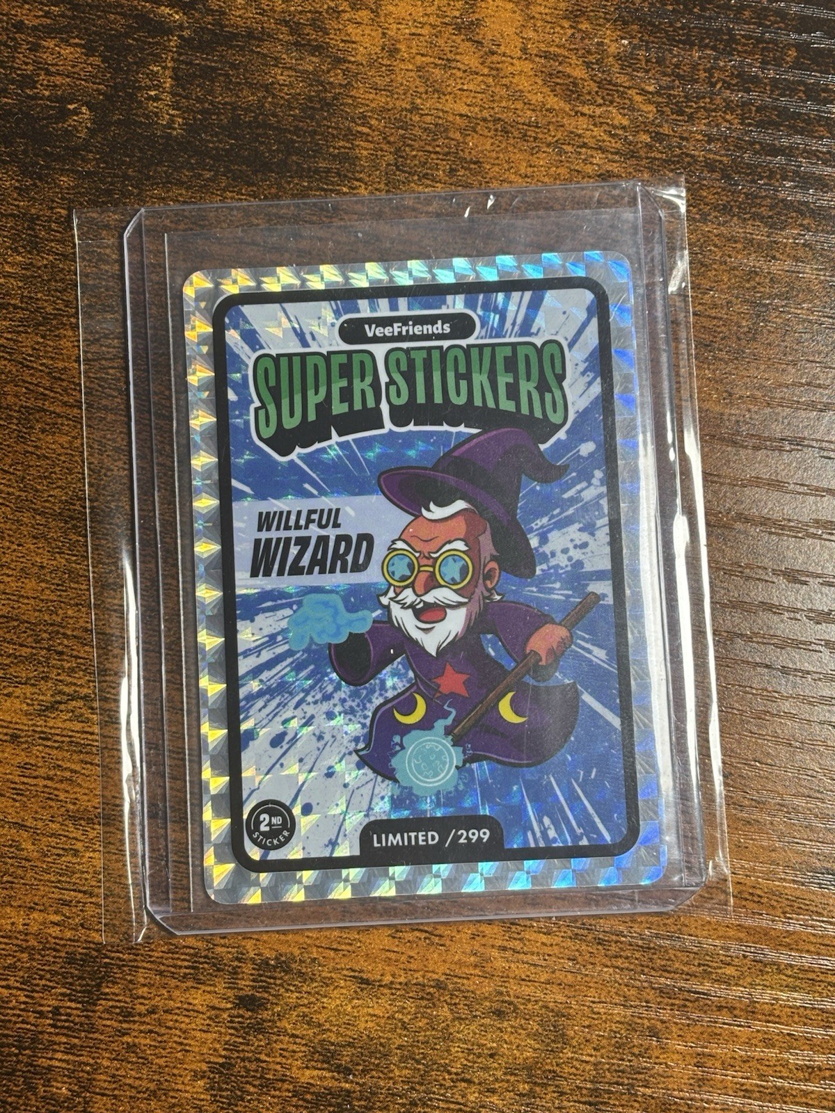 2025 VeeFriends Super Stickers Manga Series Willful Wizard Blue Splash /299