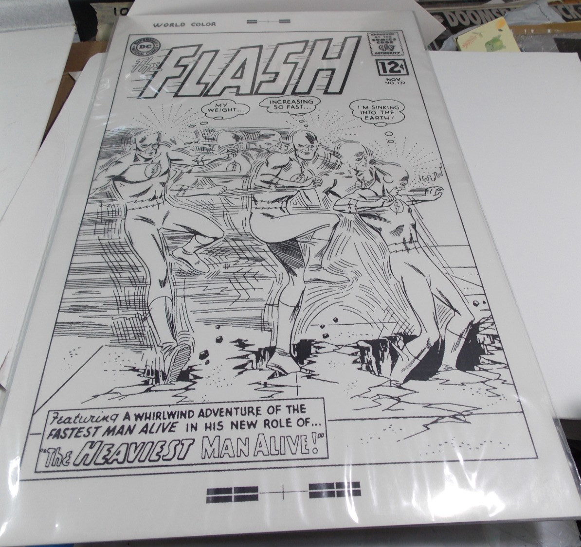 FLASH # 132 1963 Original Production art cover Carmine Infantino 11 x 17 “