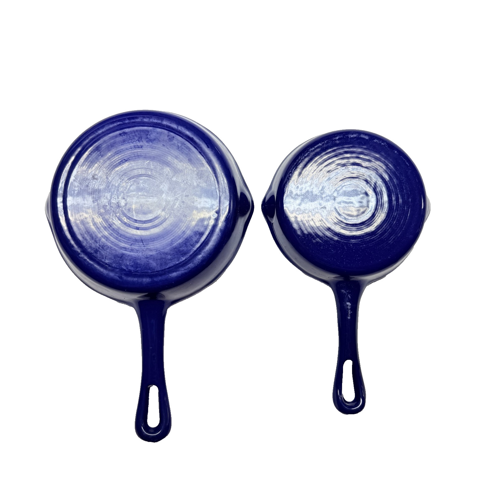 Blue Cast Iron Skillet Set of 2
