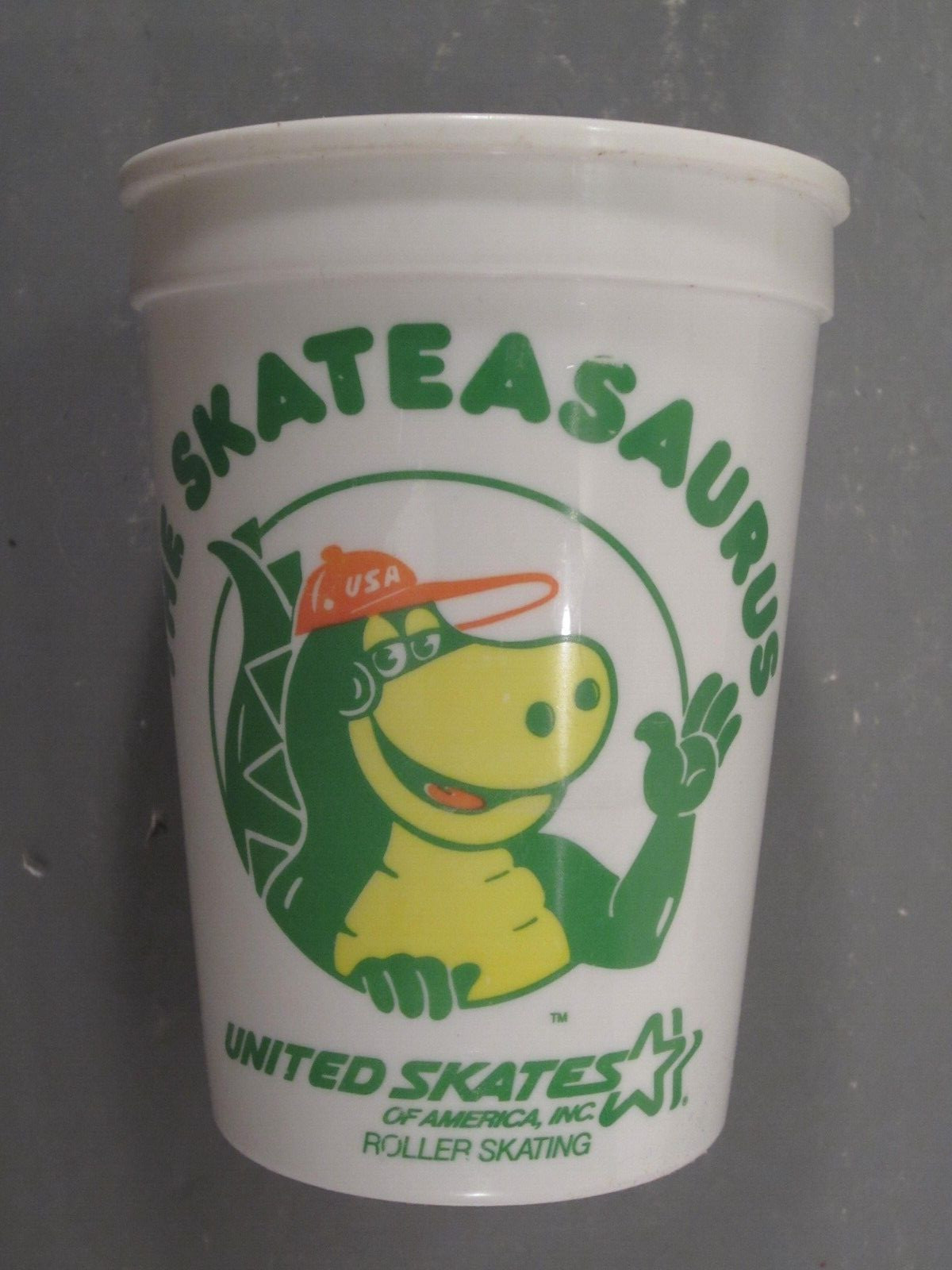 United Skates of America SKATEASAURUS Plastic CUP Vintage