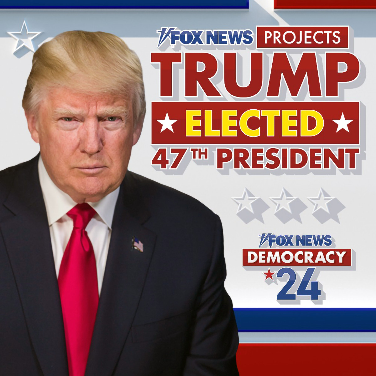 DONALD TRUMP 2024 Elected 47th President Fox News Metal Fridge Magnet 4×4 7420