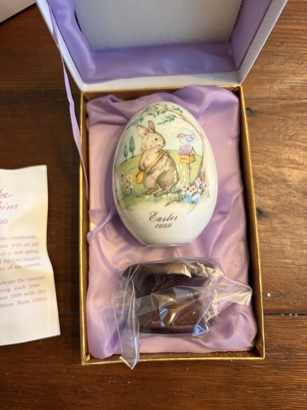 Noritake 1999 Hand Painted Bone China Porcelain Easter Egg – Bunny W/ Box