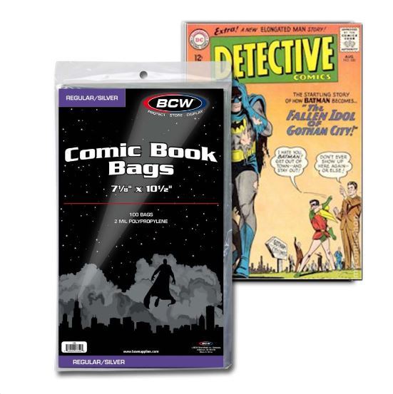 (100-Pack) BCW Silver Age Size Poly Comic Book Bags Acid Free 7 1/8″ x 10 1/2″