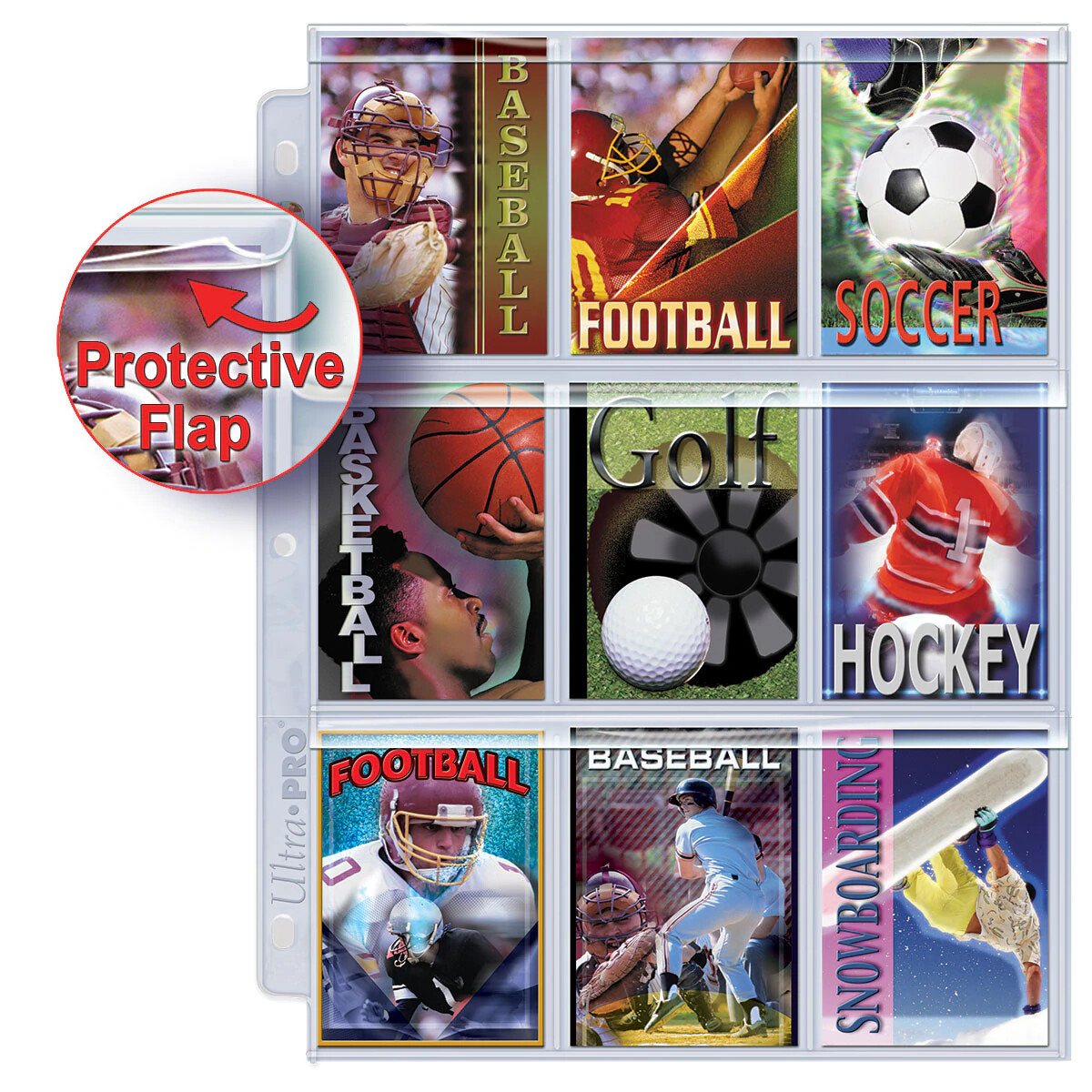 (10) Ultra Pro 9-Pocket Secure Flap Platinum Trading Card Album Binder Pages