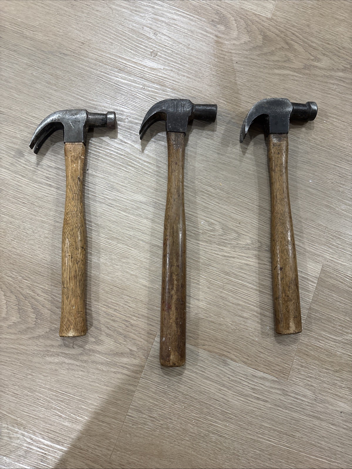 Lot Of 3 Vintage Claw Hammers – Wood Handle