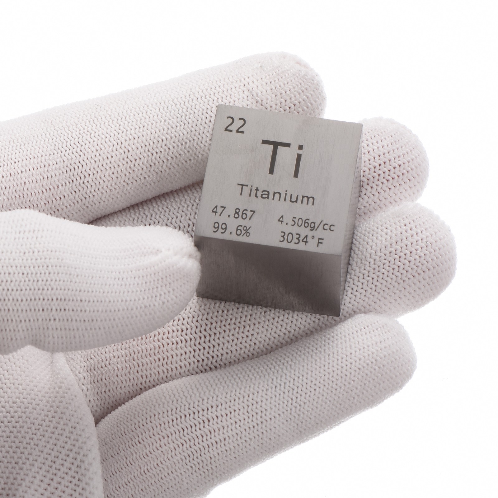 Titanium Cube Metal Element High Density Block Pure Periodic Element 1″ 25.4mm