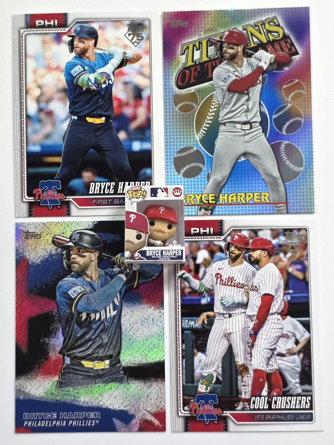 2026 Topps Series 1 Bryce Harper 4 Card Bundle With Funko Bitty Pop! – Phillies