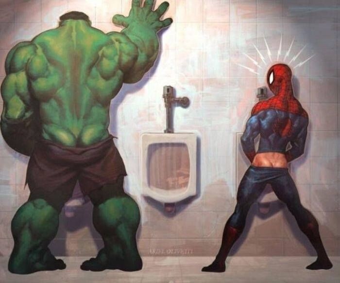 HULK & SPIDERMAN FUNNY MEME Fridge Magnet Decal Poster Metal Sign