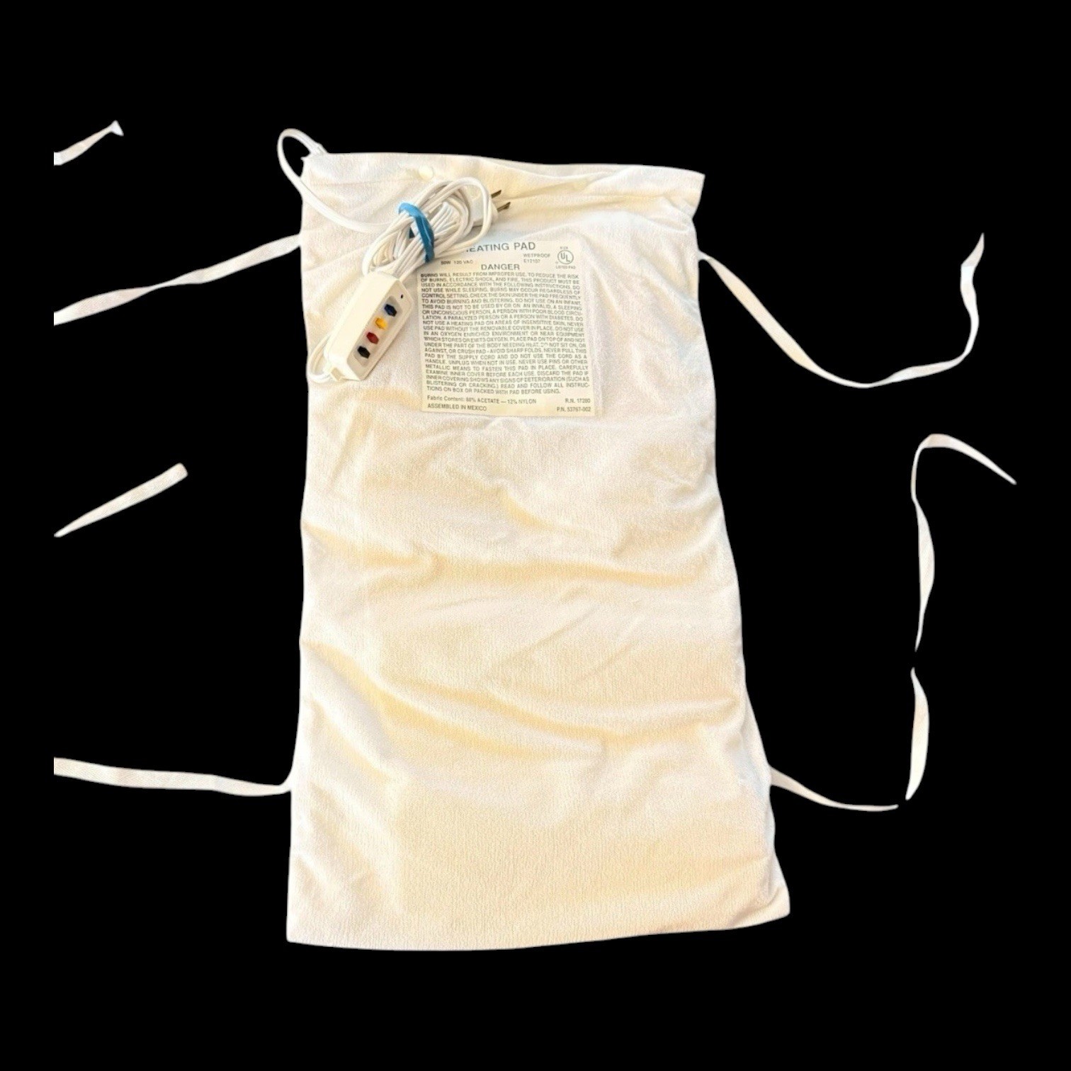 Vintage Northern Electric Heating Pad Wetproof Three Multi Heat NECO-834 12″x23″