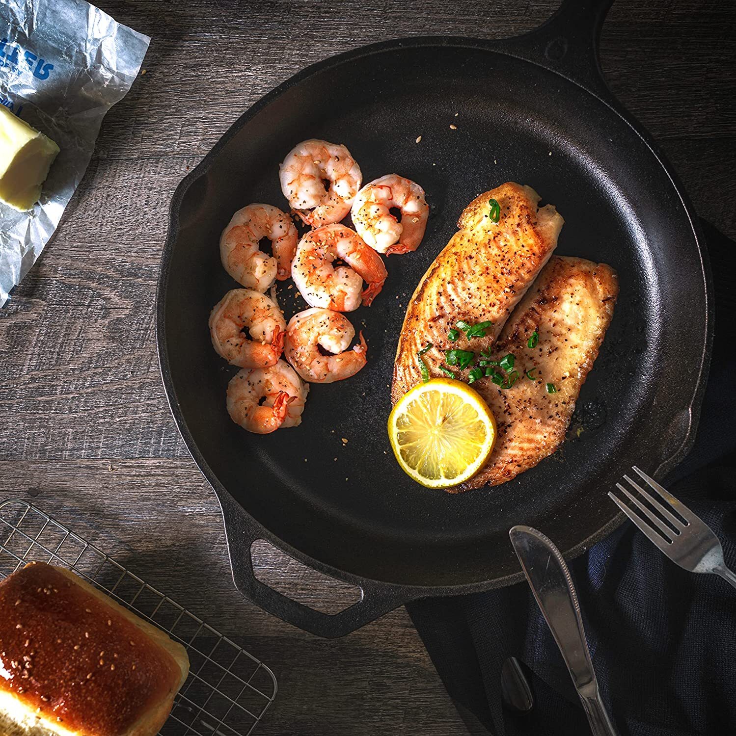 Pre-Seasoned Cast Iron Skillet With Lid Frying Pan Cast Iron Pans Utopia Kitchen