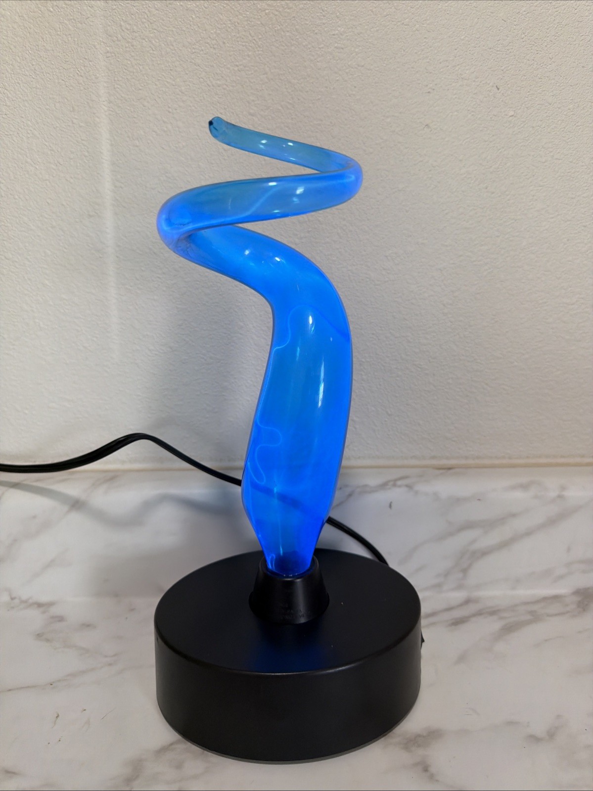 Lumisource Sculptured Electra Plasma Lamp 12” Motion Art Glass Green Blue Light