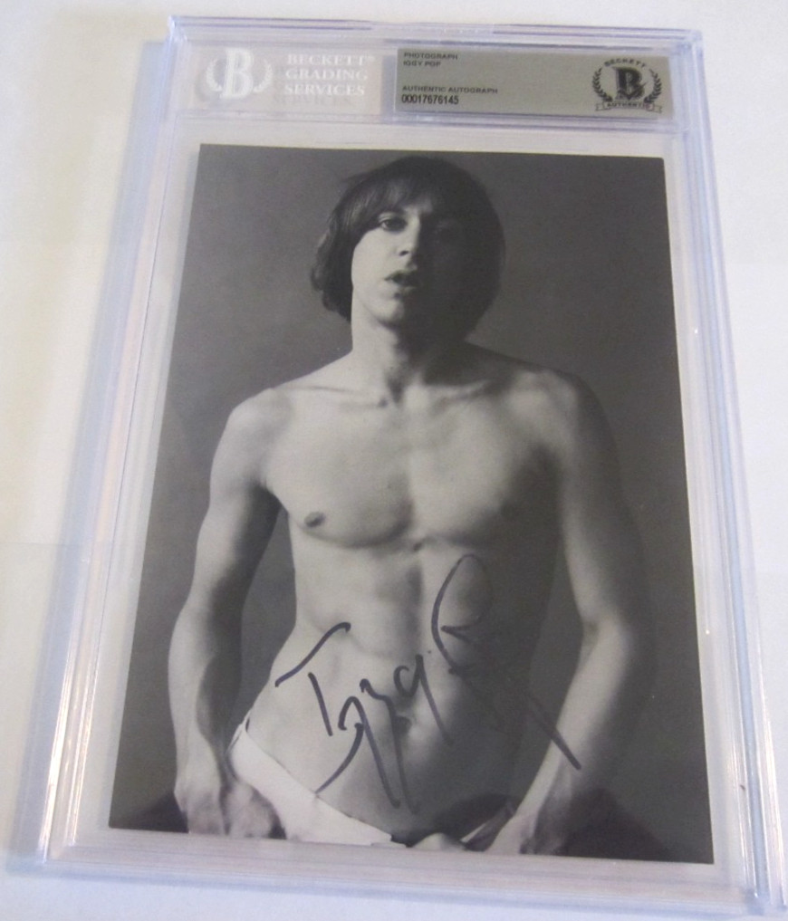 Iggy Pop singer The Stooges signed autographed 5×7 photo BAS Beckett Auth punk