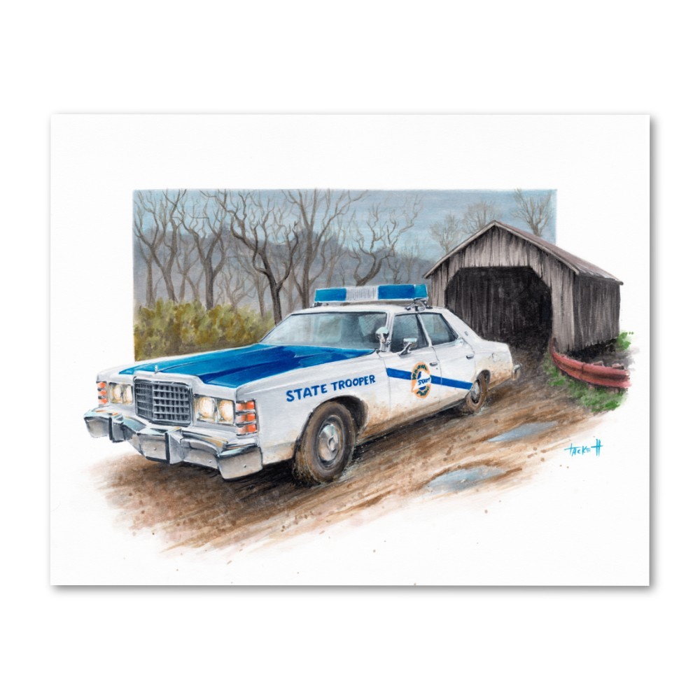 Signed 1978 FORD KENTUCKY STATE POLICE CAR Poster Print Wall Art 11×14 Unframed