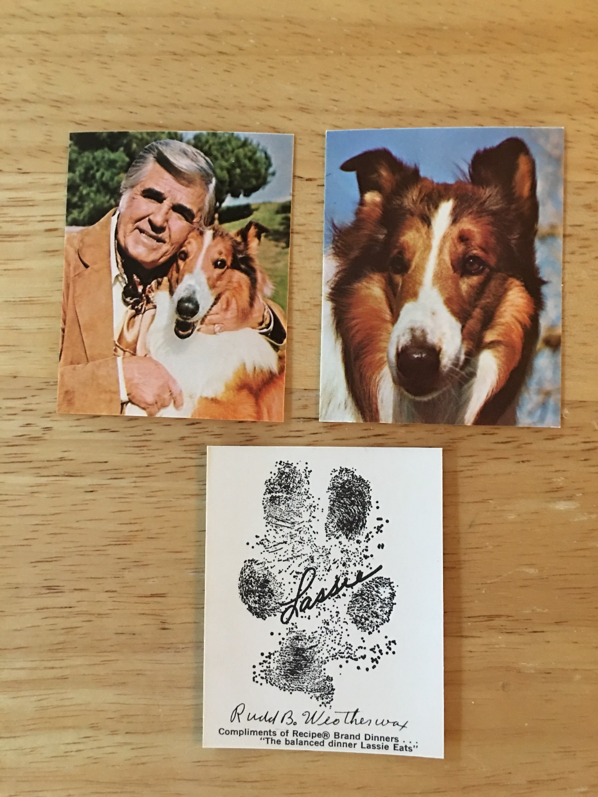 Lassie 2.5″w x 3″ h set of two cards Recipe Brand Dinners