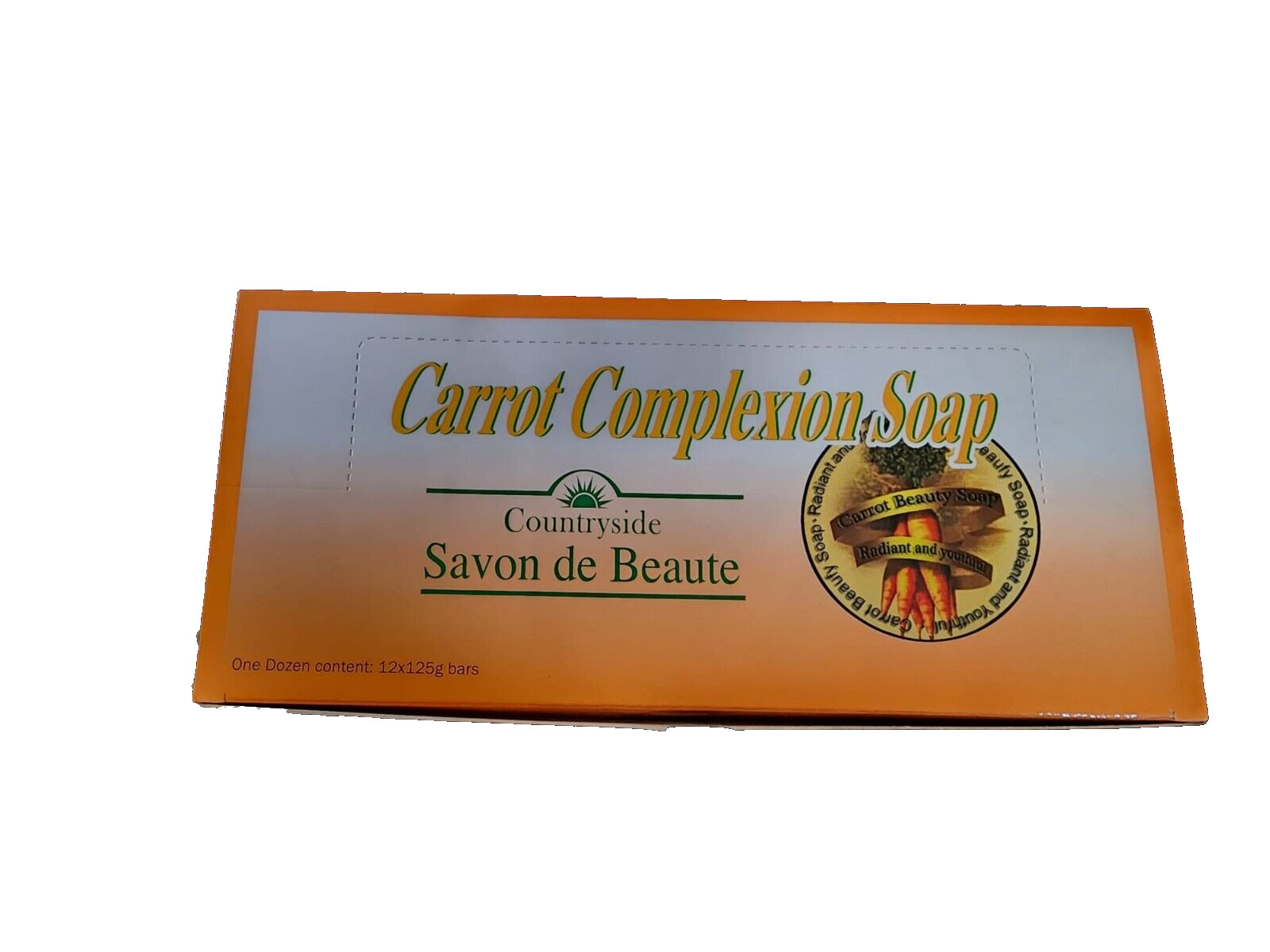 1 DOZEN Carrot Complexion Soap with Carrot Oil 12 BARS 125g Each FREE SHIPPING