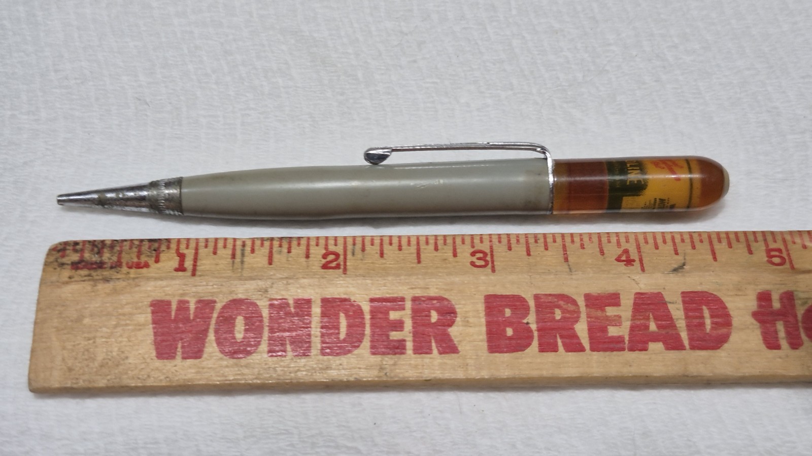 FLOATY “VALVOLINE” OIL CAN! Gray Blank/Chrome Trim Working Mech Pencil