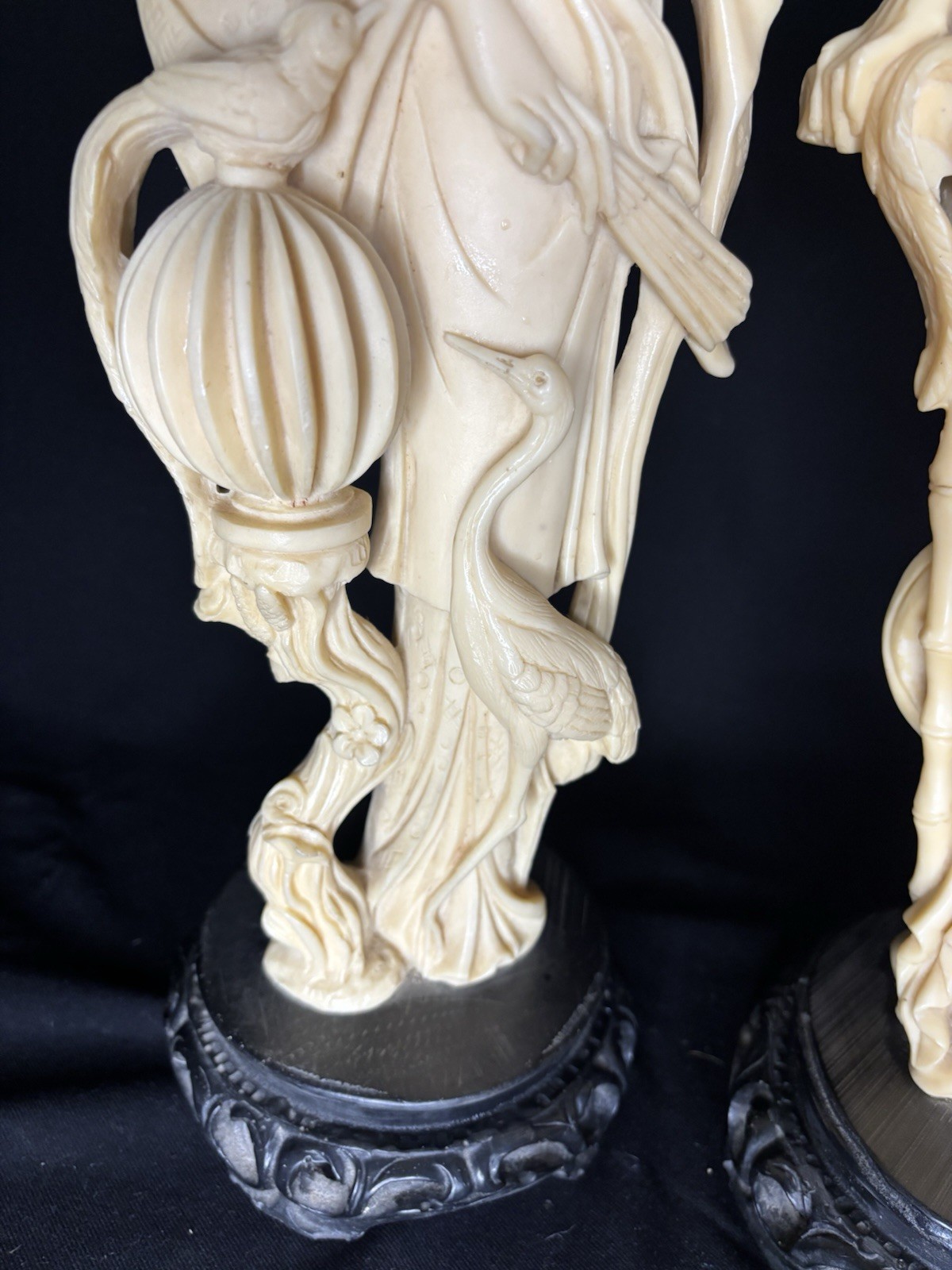 A Santini Vintage Man And Woman Couple sculpture Made In Italy Asian Culture 20”