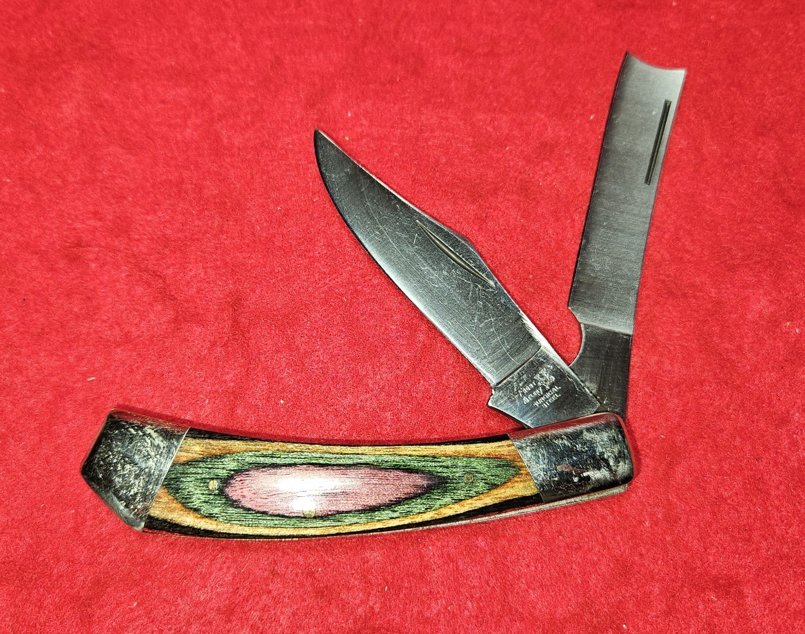 Frost Cutlery Razor Folder, 2-Blade Slipjoint Pocketknife, Stainless, FrostWood