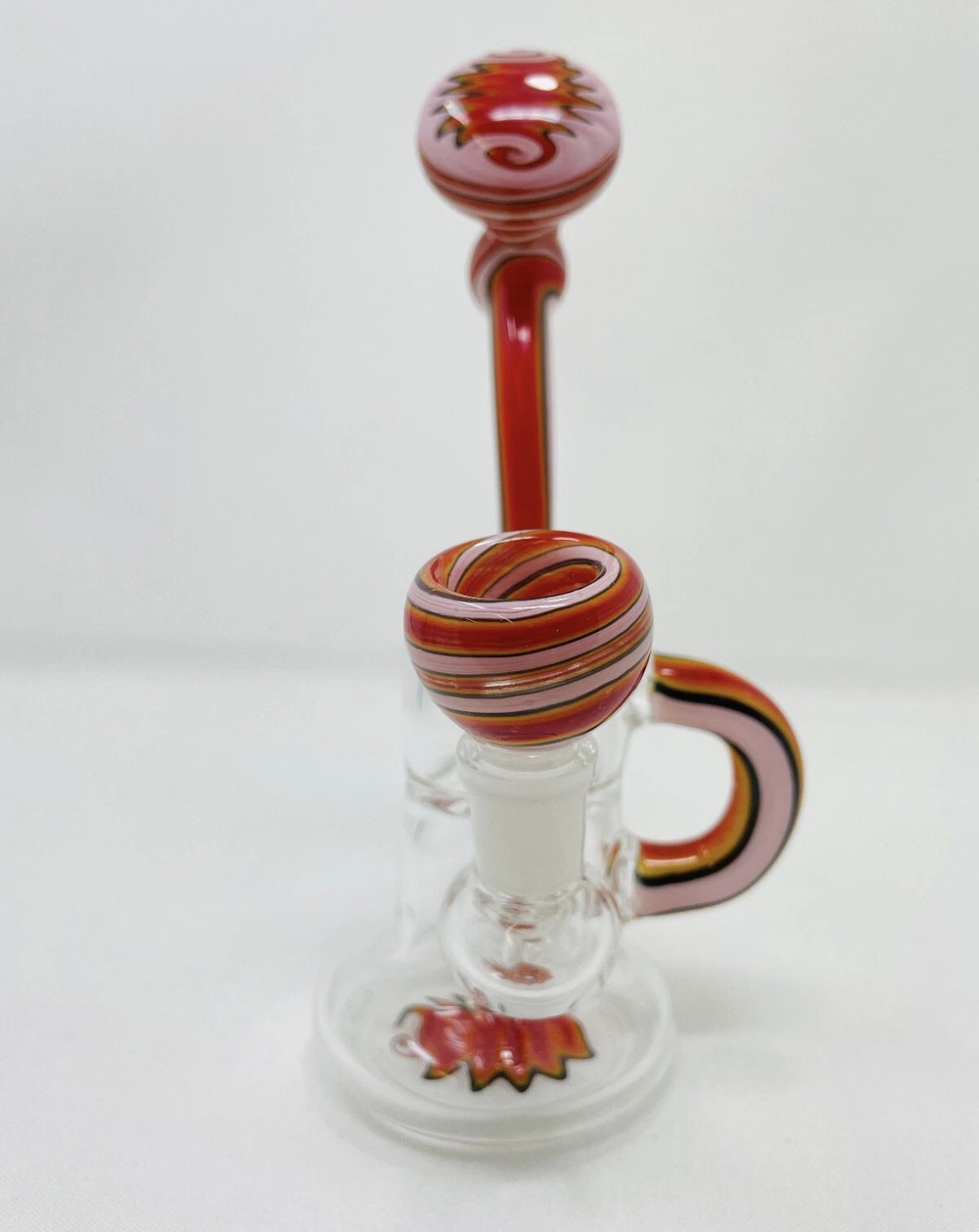 Hookah Water Pipe Glass 7″ Pink Round Tobacco Bong Smoking Pipe – Fast Ship