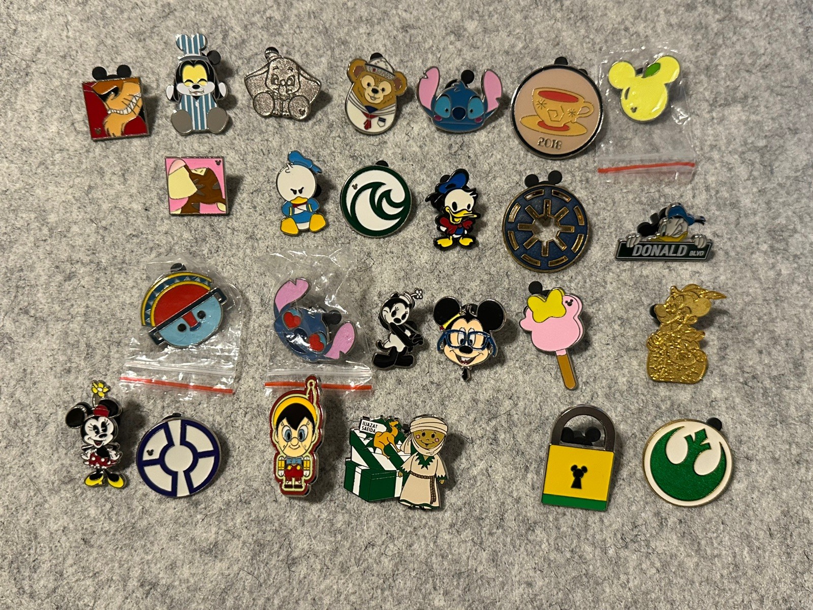 Disney Pin Trading Lot of 25 Pins- No Duplicates, Free Shipping, 100% Tradable
