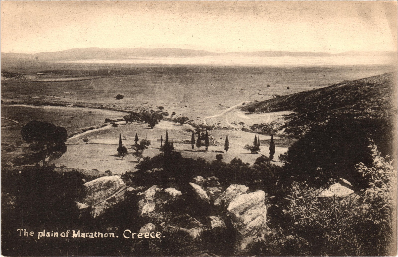 GREECE Athens Plain of Marathon Vintage Postcard