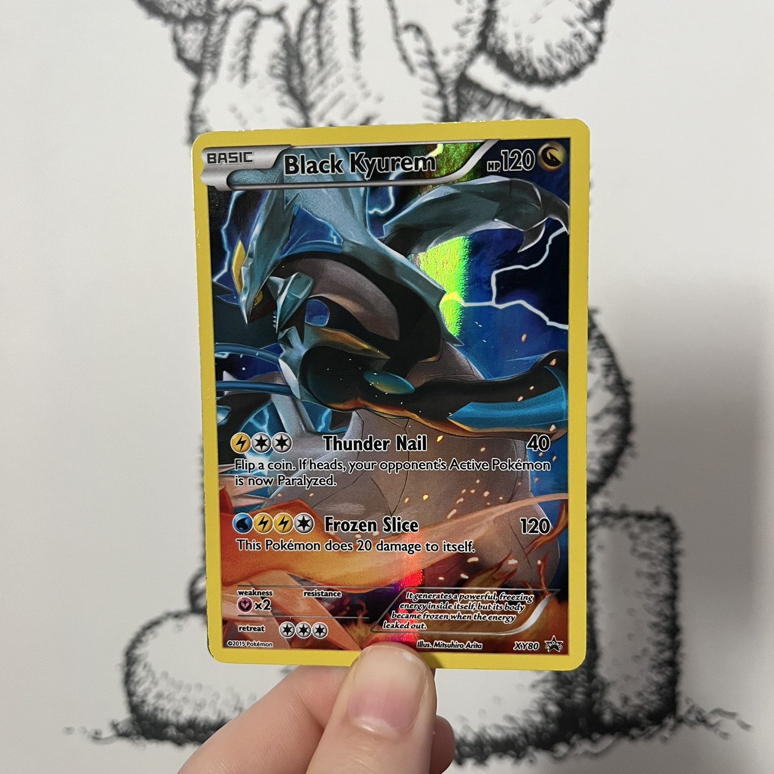 Black Kyurem XY80 Full Art Black Star Promo Pokemon Card MINT/NM XY English 2015