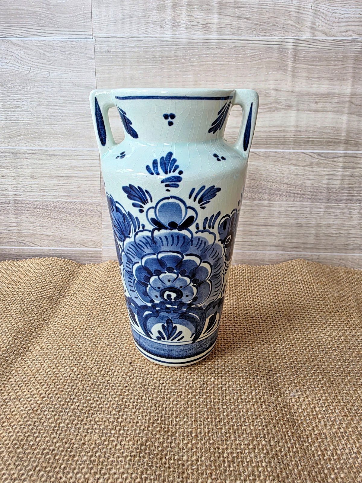Delft Holland Blue 7″ Handled Vase #241 – 11
