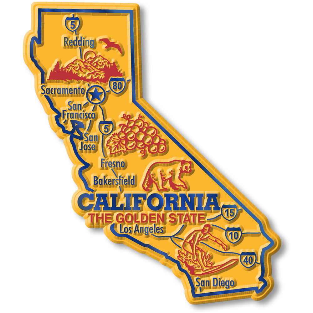 California Giant State Magnet by Classic Magnets, 3.7″ x 4.3″