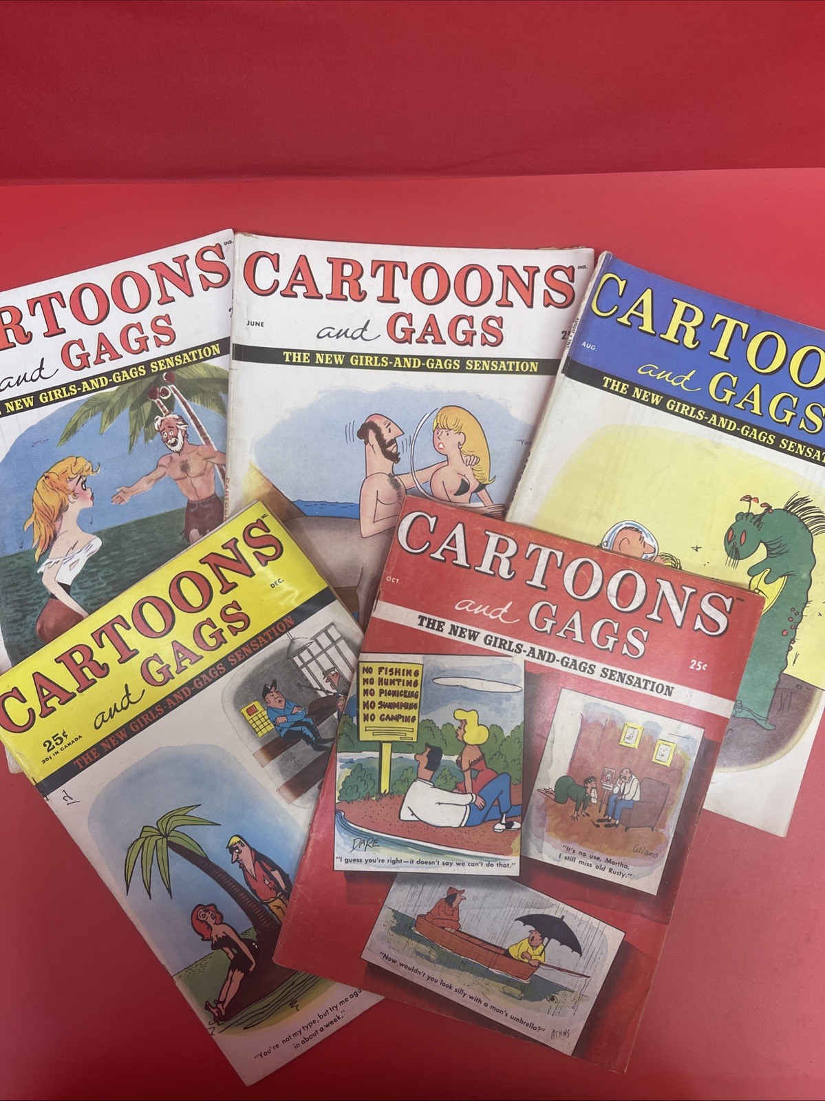 Vintage Cartoons and Gags Magazine Lot of 5 1962 Humor Pin-Up Cartoon Digest :33