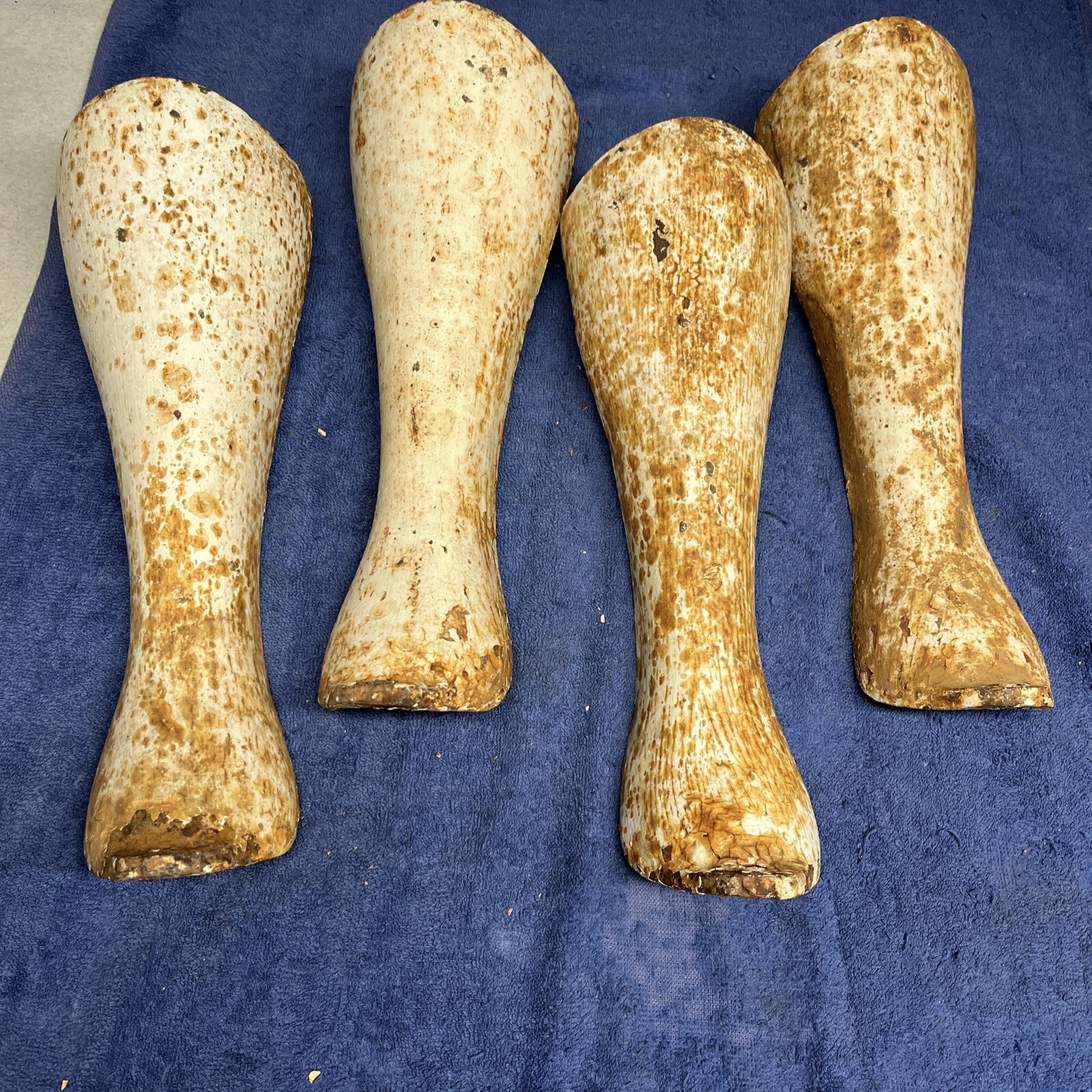 4 Antique Cast Iron Legs for Wood Coal Burn Pot Belly Stove Parlor Parts