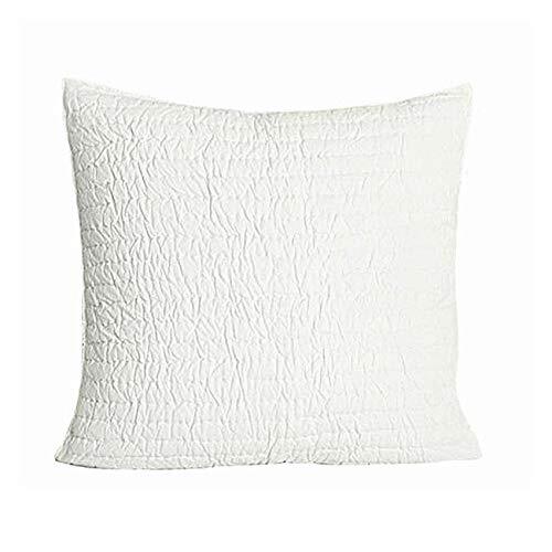 White Quilted Cotton Euro Sham Solid Color Casual Country Farmhouse Modern