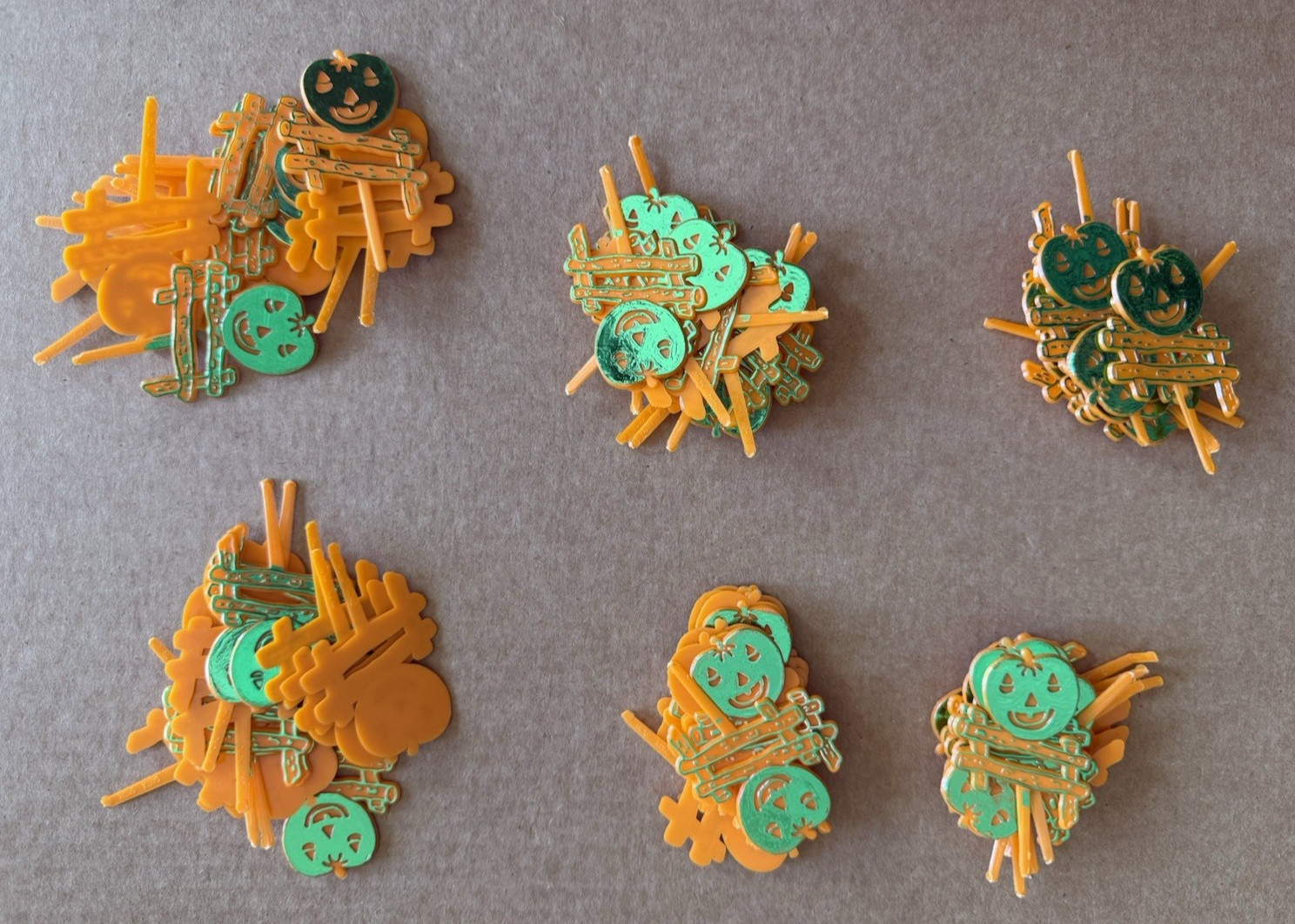 Vintage Halloween Jack O Lantern On Fence Cupcake Toppers Picks 72 Pieces
