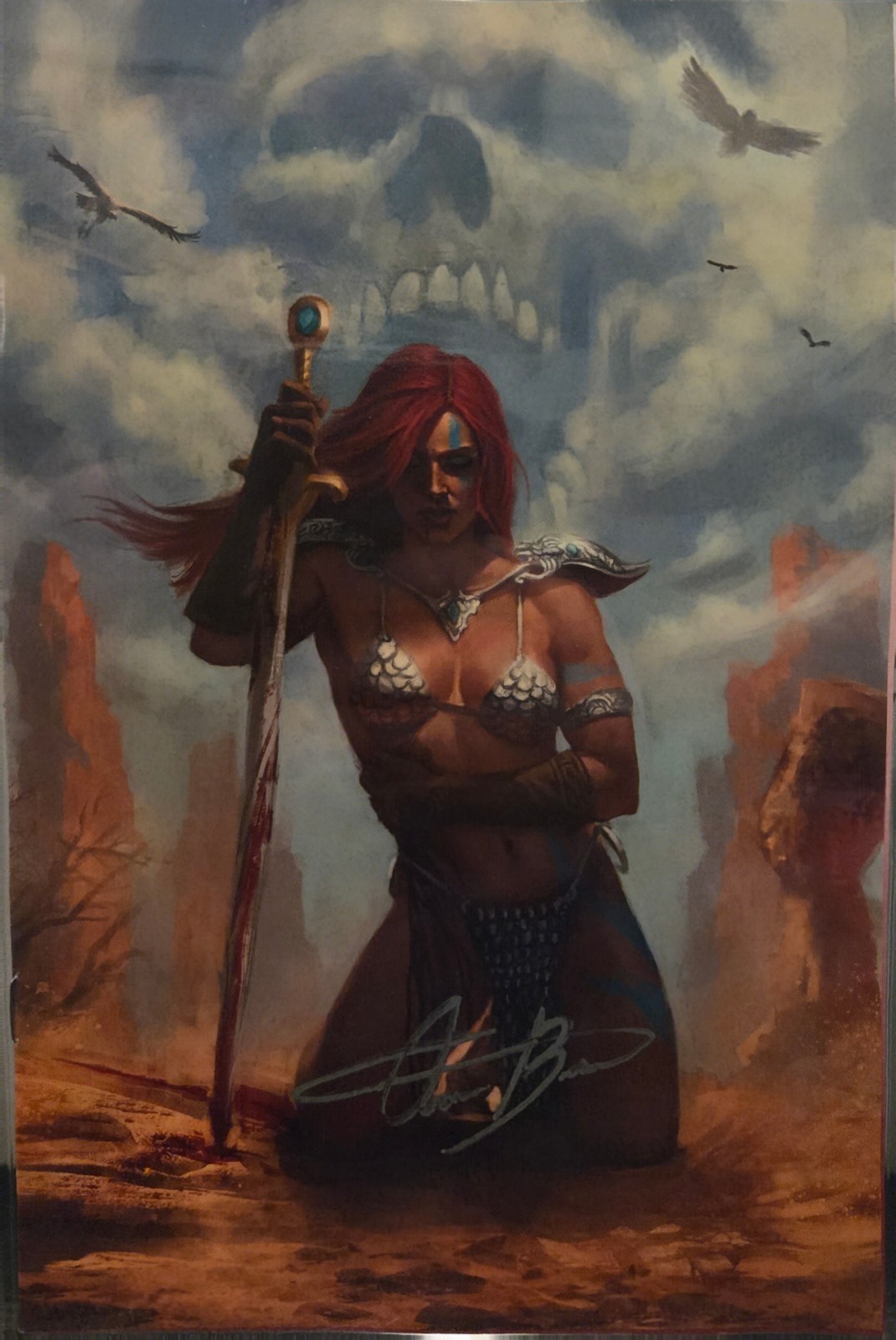 9.8 CBCS SS Killing Red Sonja #1 Signed By Aaron Bartling virgin comic book!