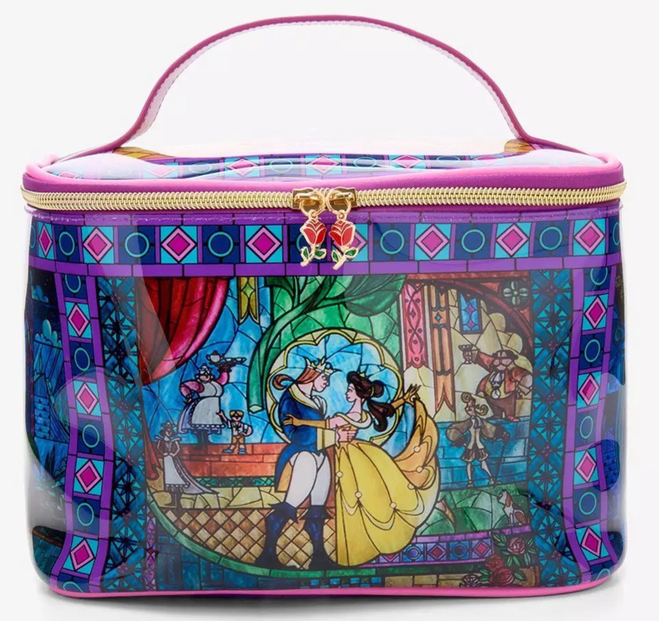 NEW Disney Beauty and the Beast Stained Glass Cosmetic Travel Case Exclusive