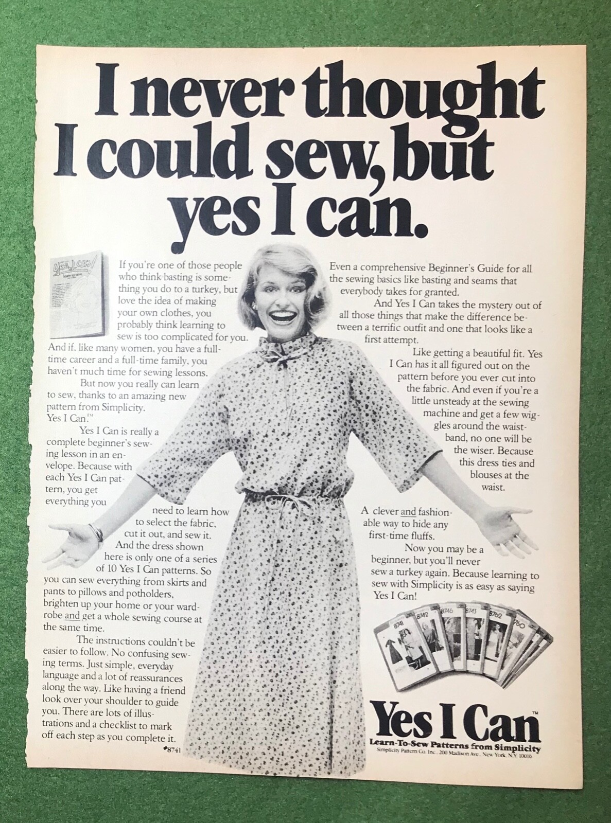 vintage 1970s magazine ad SIMPLICITY Patterns Yes I Can sewing fashion style