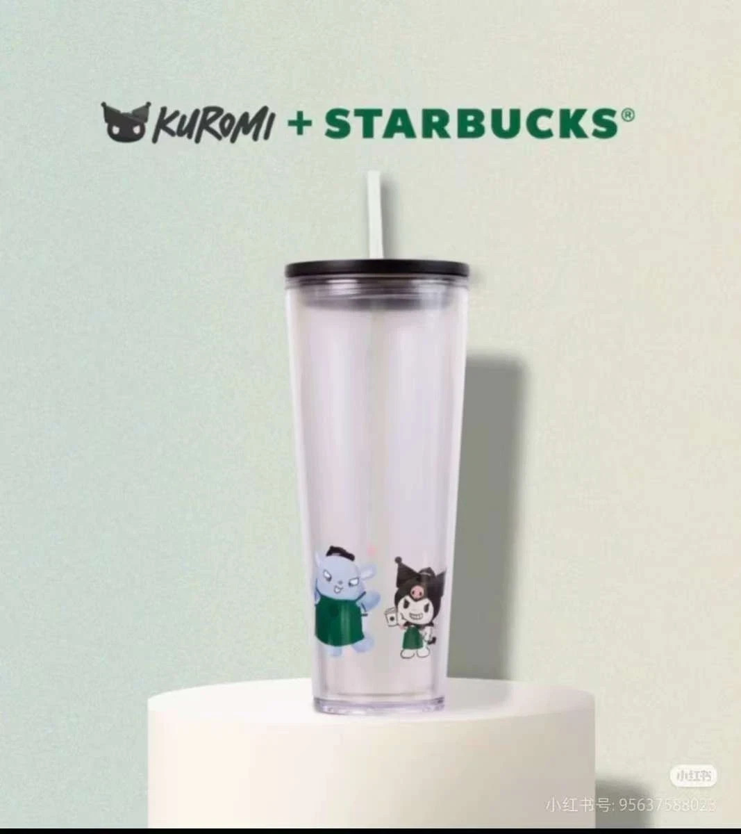 Starbucks × Kuromi 24oz Collaboration Straw Tumbler – Transparent Large-Capacity
