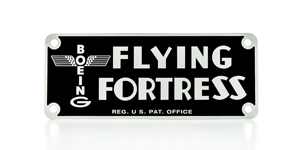 Boeing B-17 Flying Fortress Instrument Panel Placard, WWII Aviation PLA-0106