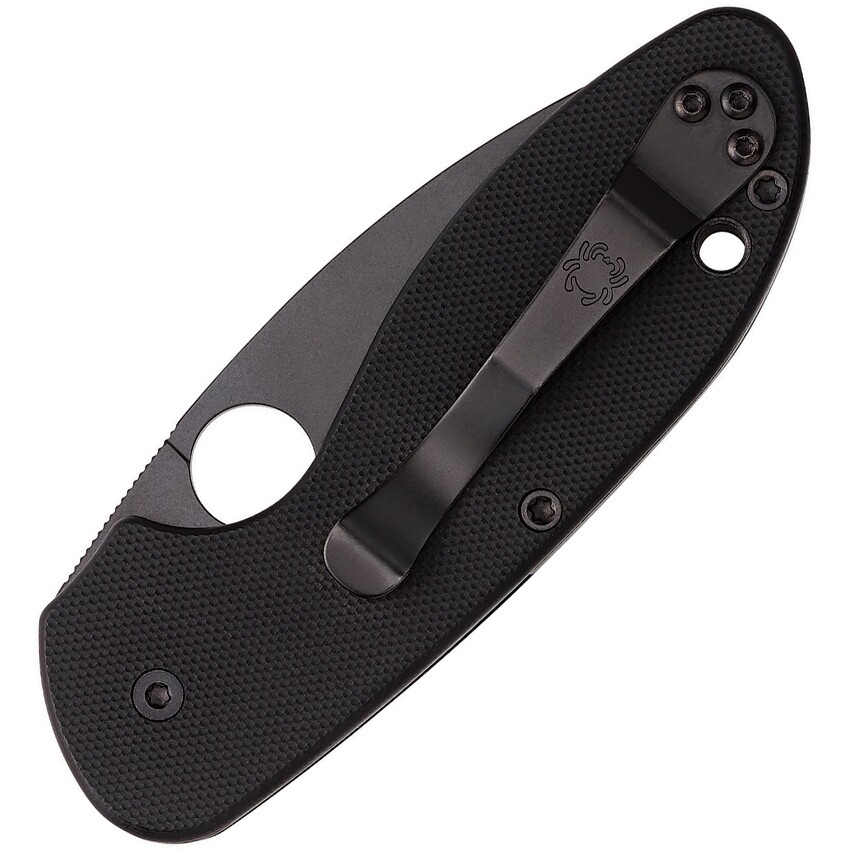 Spyderco Efficient Liner Lock Knife Black G10 Handle Plain Black Edge C216GPBBK