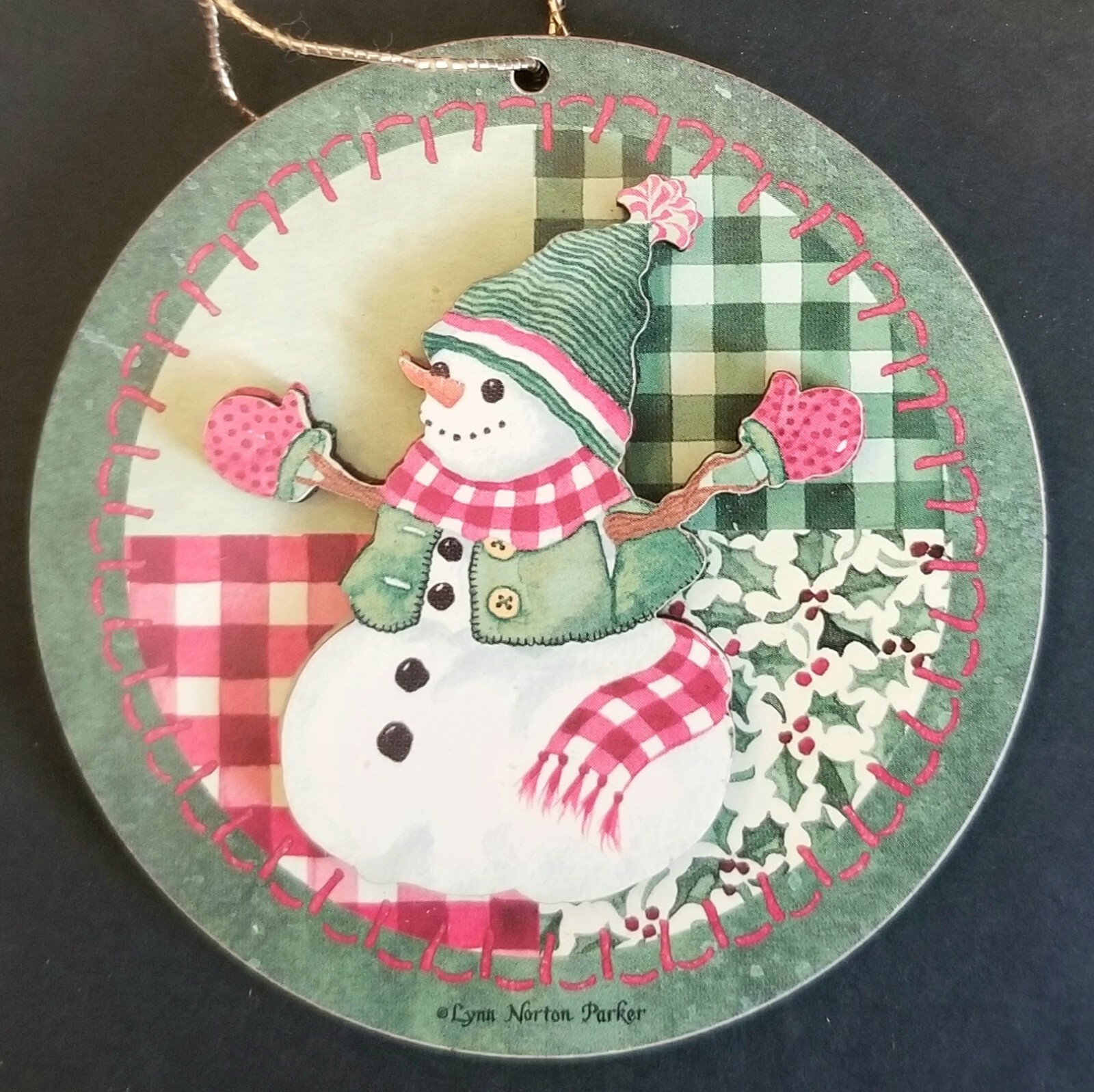 Wood Snowman Christmas Ornament Monarch Creations Lynn Norton Parker